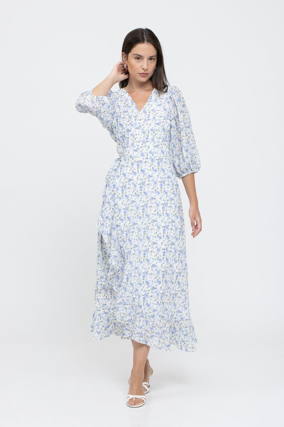 שמלת מעטפת צנועה באורך מקסי