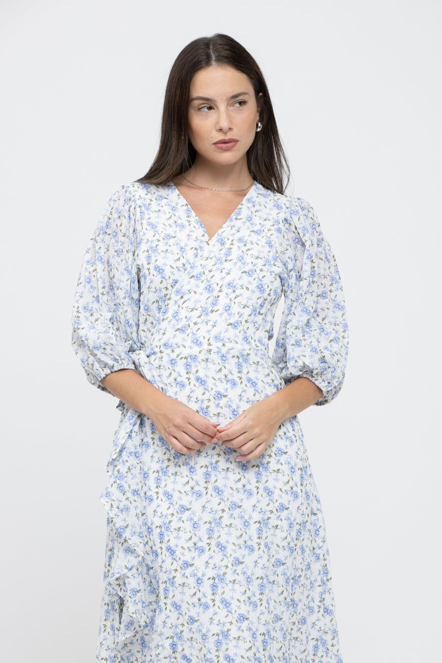 שמלת מעטפת צנועה באורך מקסי