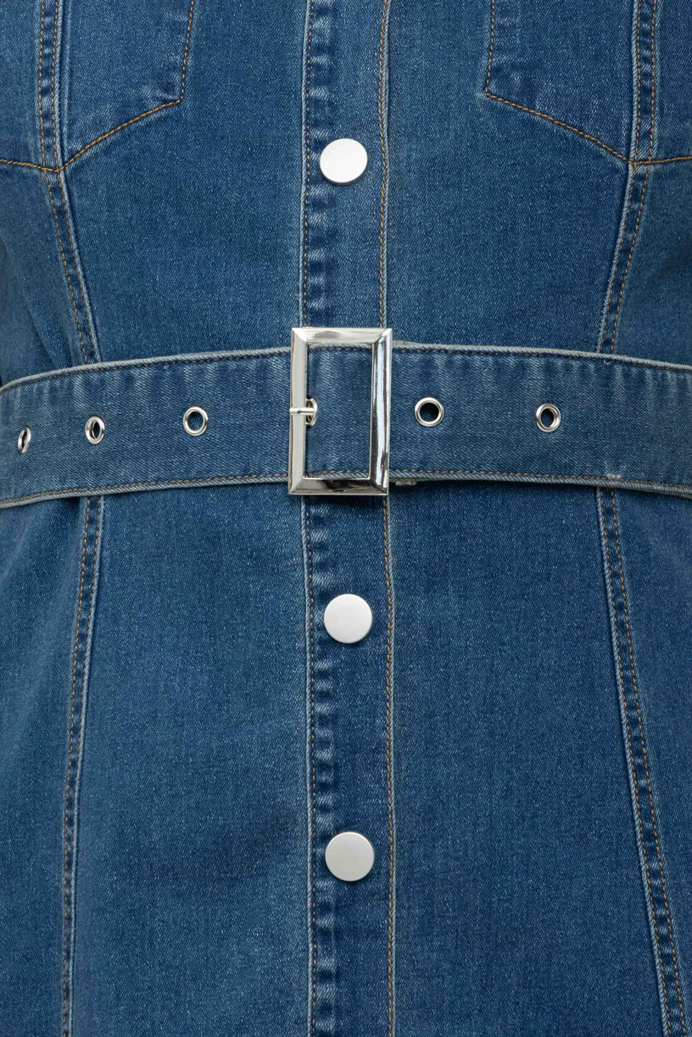 שמלת ג׳ינס צנועה באורך מקסי