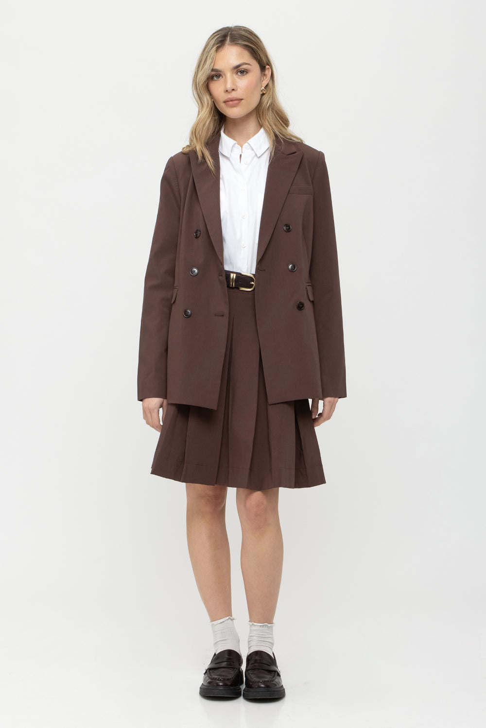 חצאית סול חומה